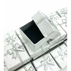 GENERICO - Caja Para Joyas Anillo Plateado 24 Unidades