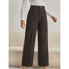 KIRAMA CLOTHING STORE - Pantalón Negro de Pierna Recta Elegante