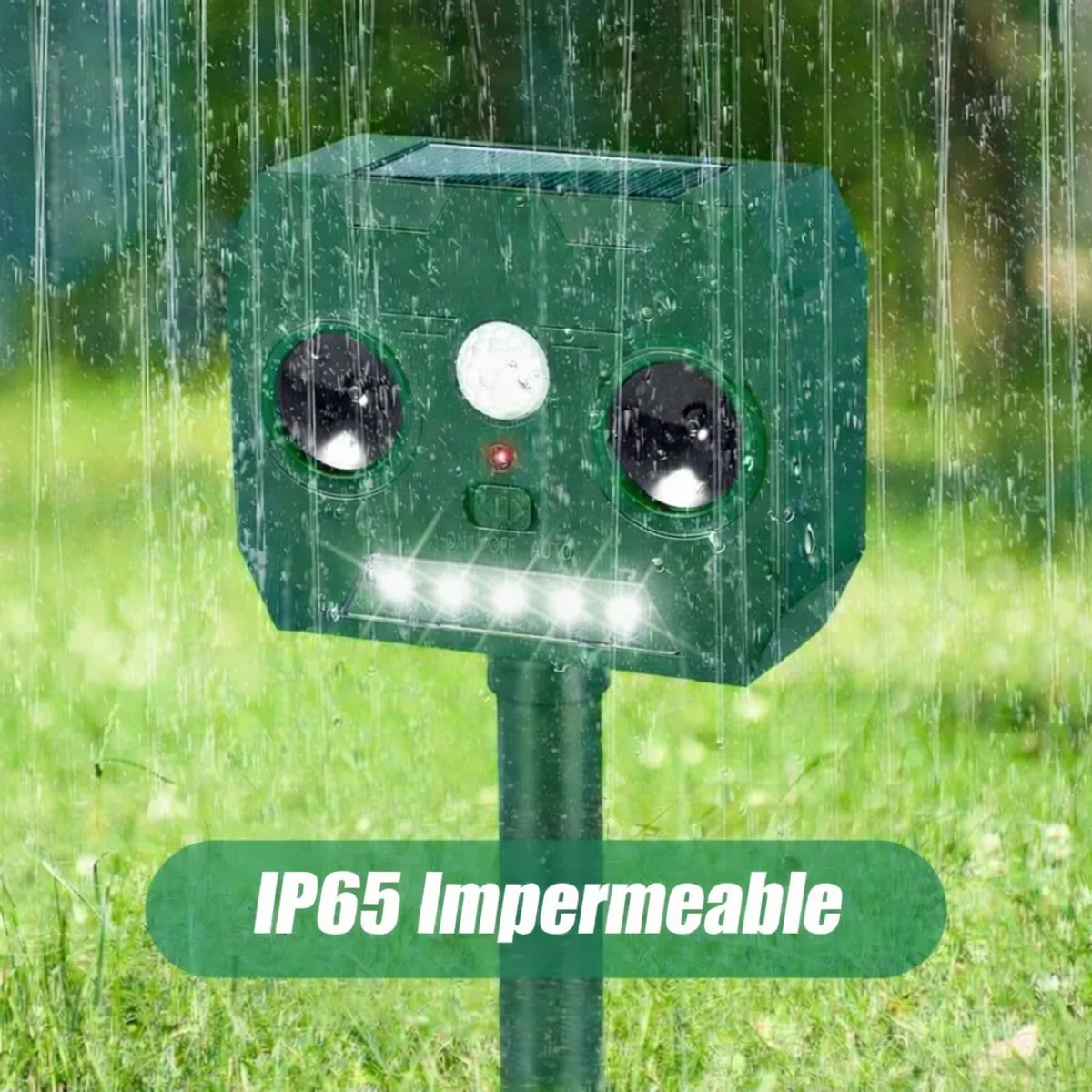 MOVI - Repelente Solar Para Animales Utrasónico con Panel Solar