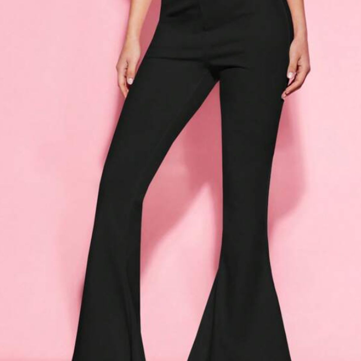 KIRAMA CLOTHING STORE - Pantalón Negro de Pierna Amplia Elegante