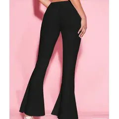 KIRAMA CLOTHING STORE - Pantalón Negro de Pierna Amplia Elegante