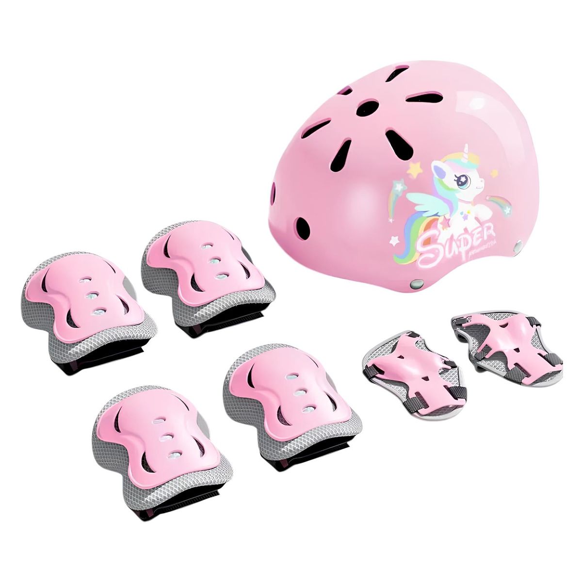 LUBABYCAS - Casco Infantil Y Set De Protección 6 Piezas Súper Lubabycas