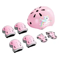LUBABYCAS - Casco Infantil Y Set De Protección 6 Piezas Súper