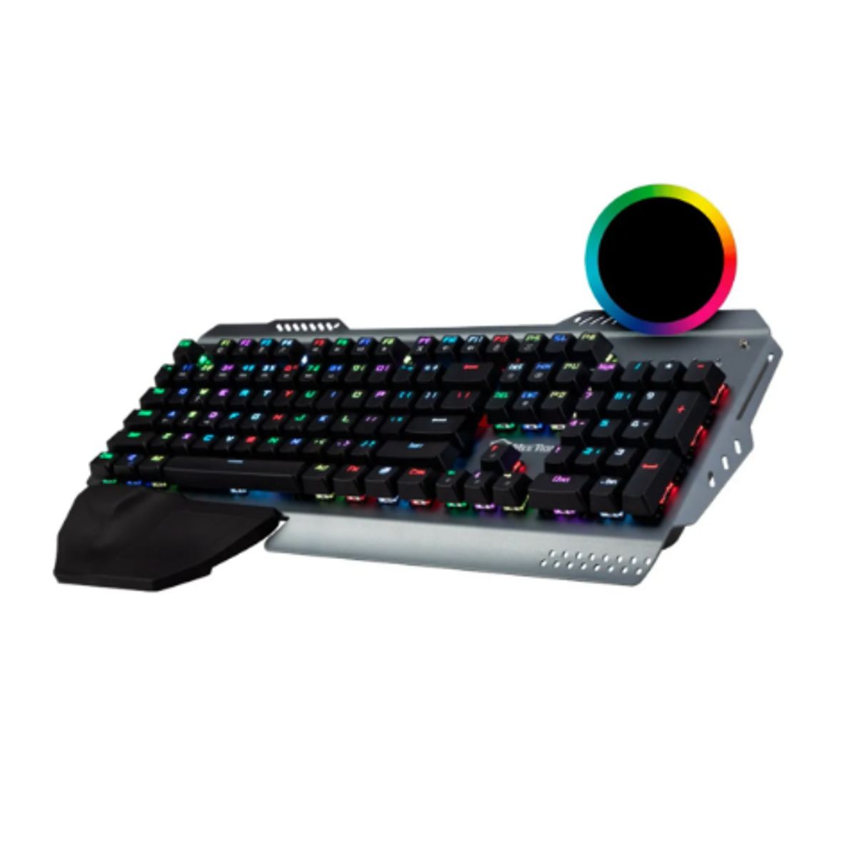 GENERICO - Teclado Gamer Mecánico RGB Gris QWERTY Español Antighosting