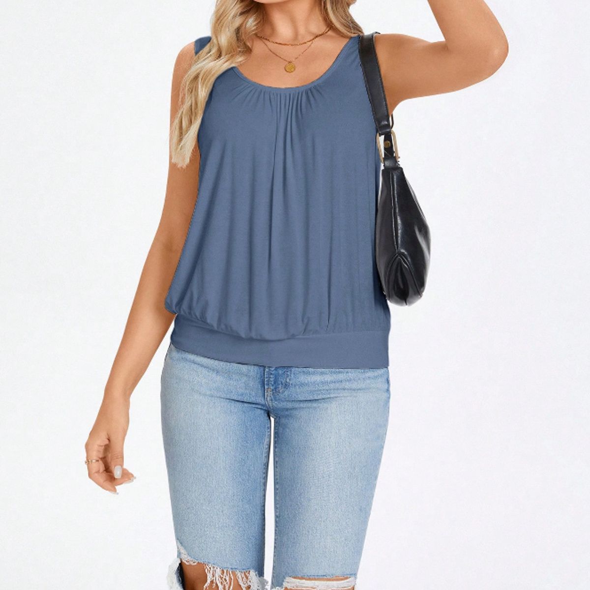 KIRAMA CLOTHING STORE - Blusa Tank Azul Neblina Casual