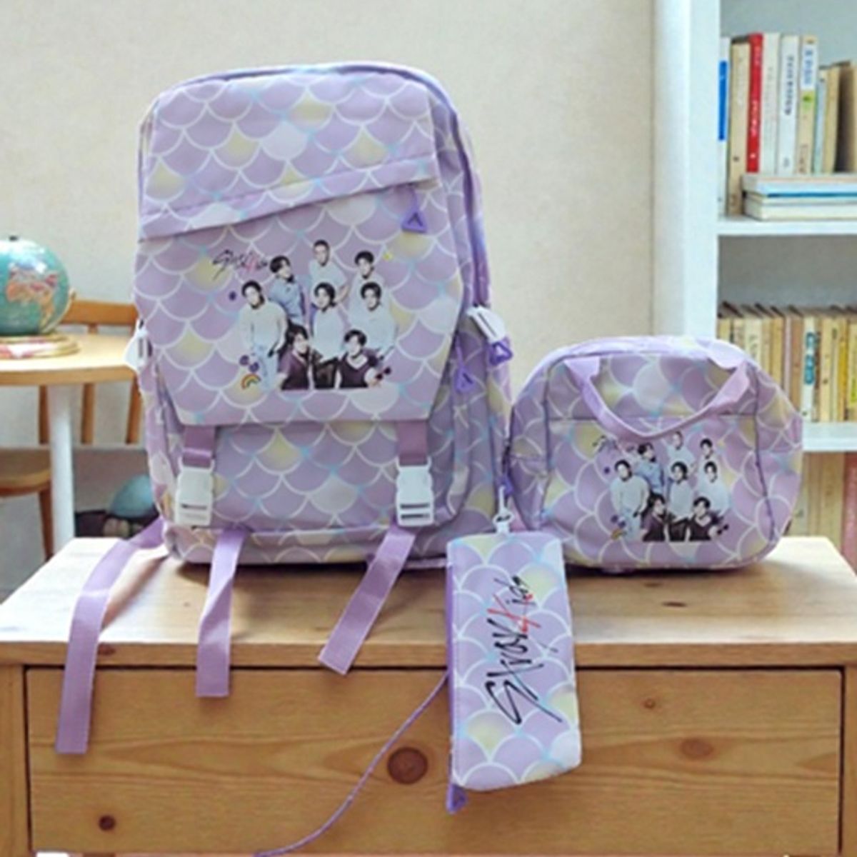 GENERICO - SET MOCHILA ESTUCHE Y LONCHERA K-POP STRAY KIDS