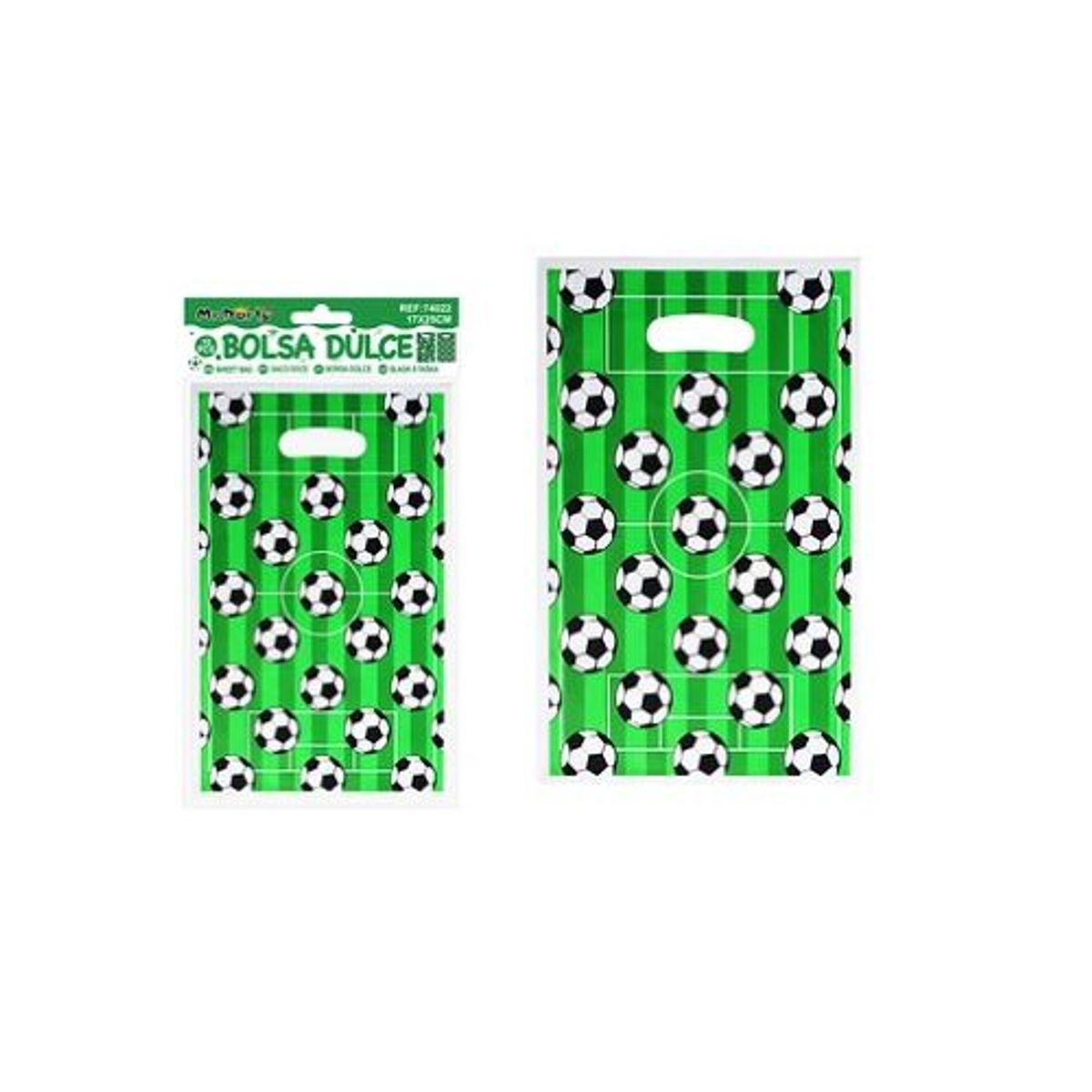 GENERICO - Bolsas perladas para dulces fútbol 10pcs 17x25cm