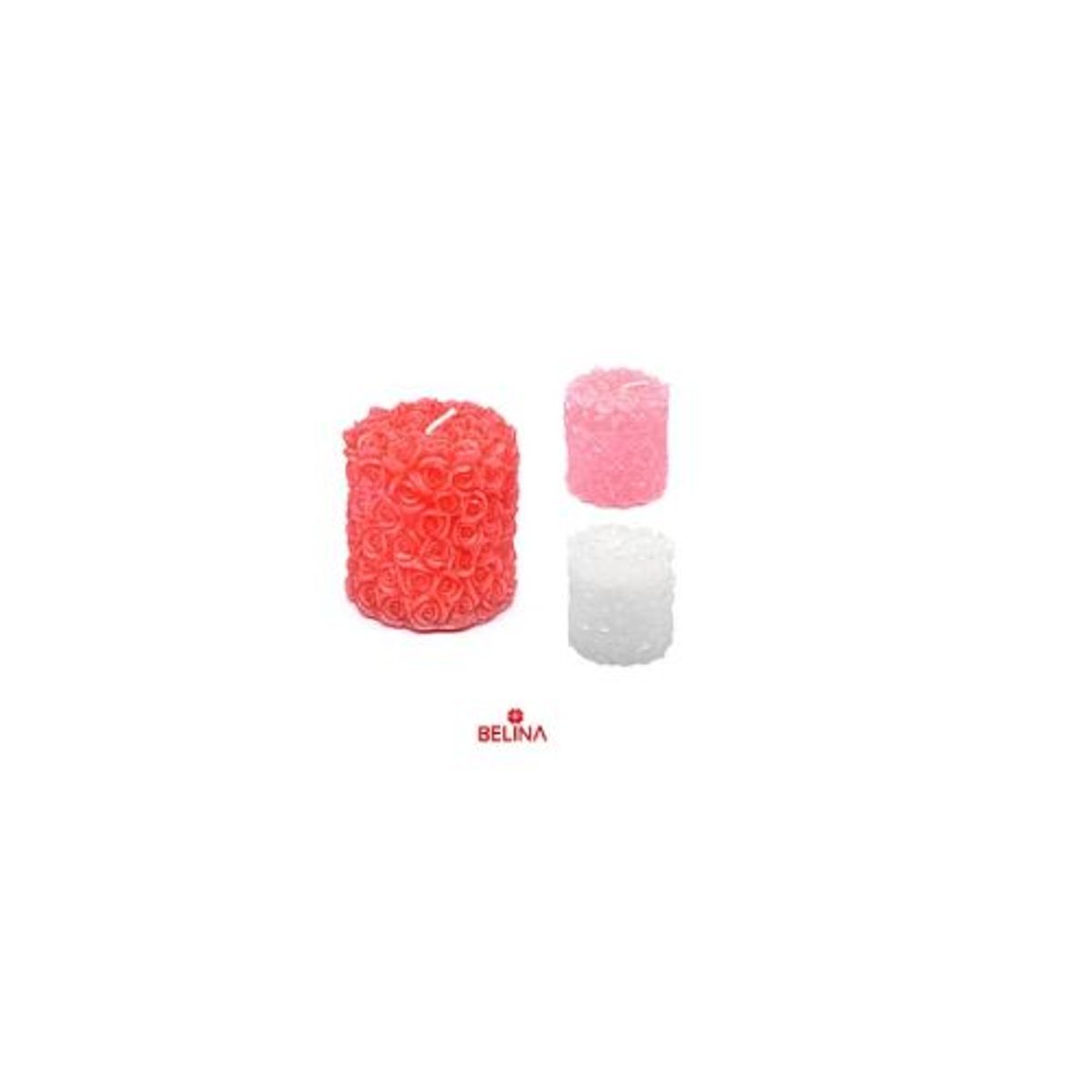 GENERICO - Vela de rosas cilíndrica con rosas 6x6x7cm color aleatorio