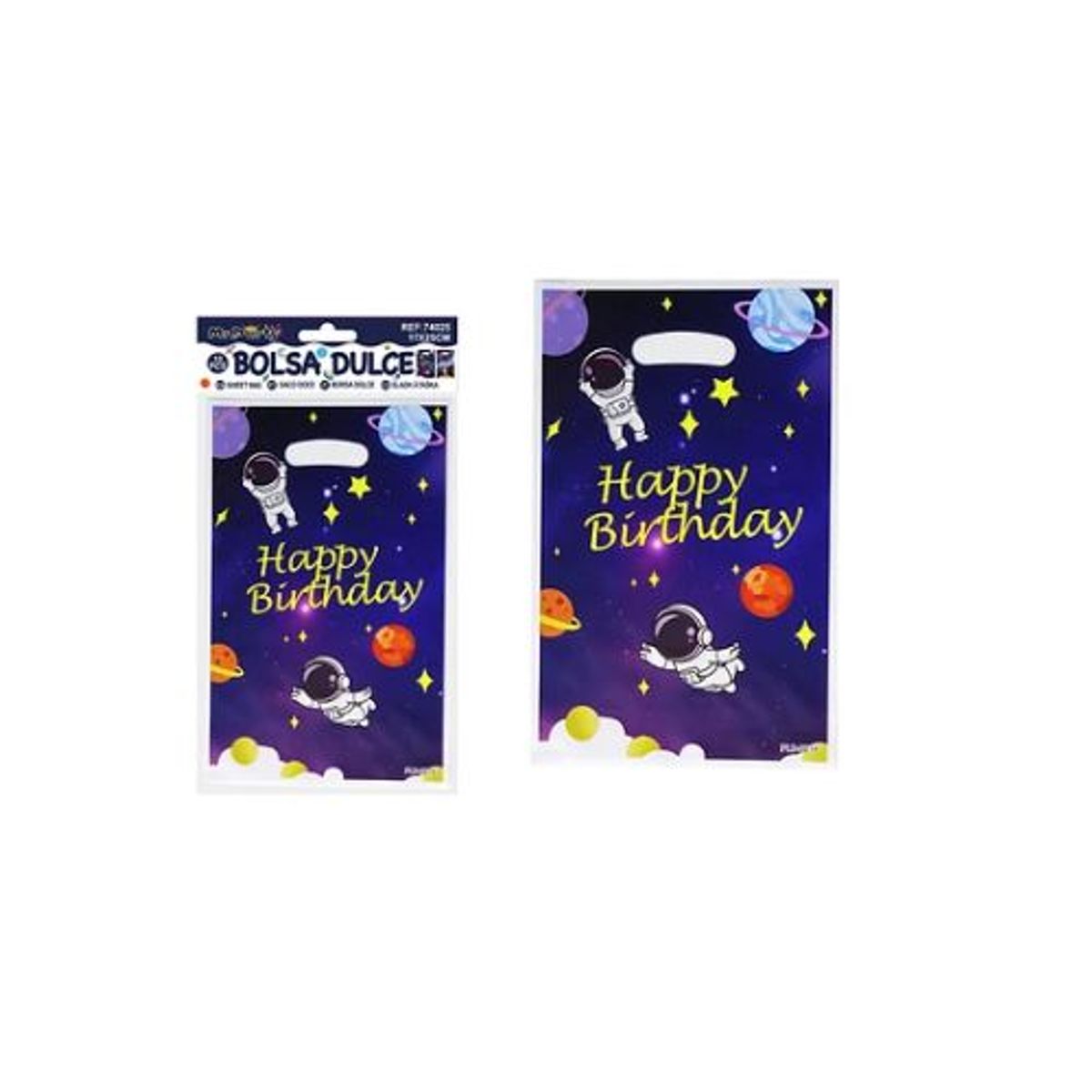 GENERICO - Bolsas perladas para dulces astronauta 10pcs 17x25cm