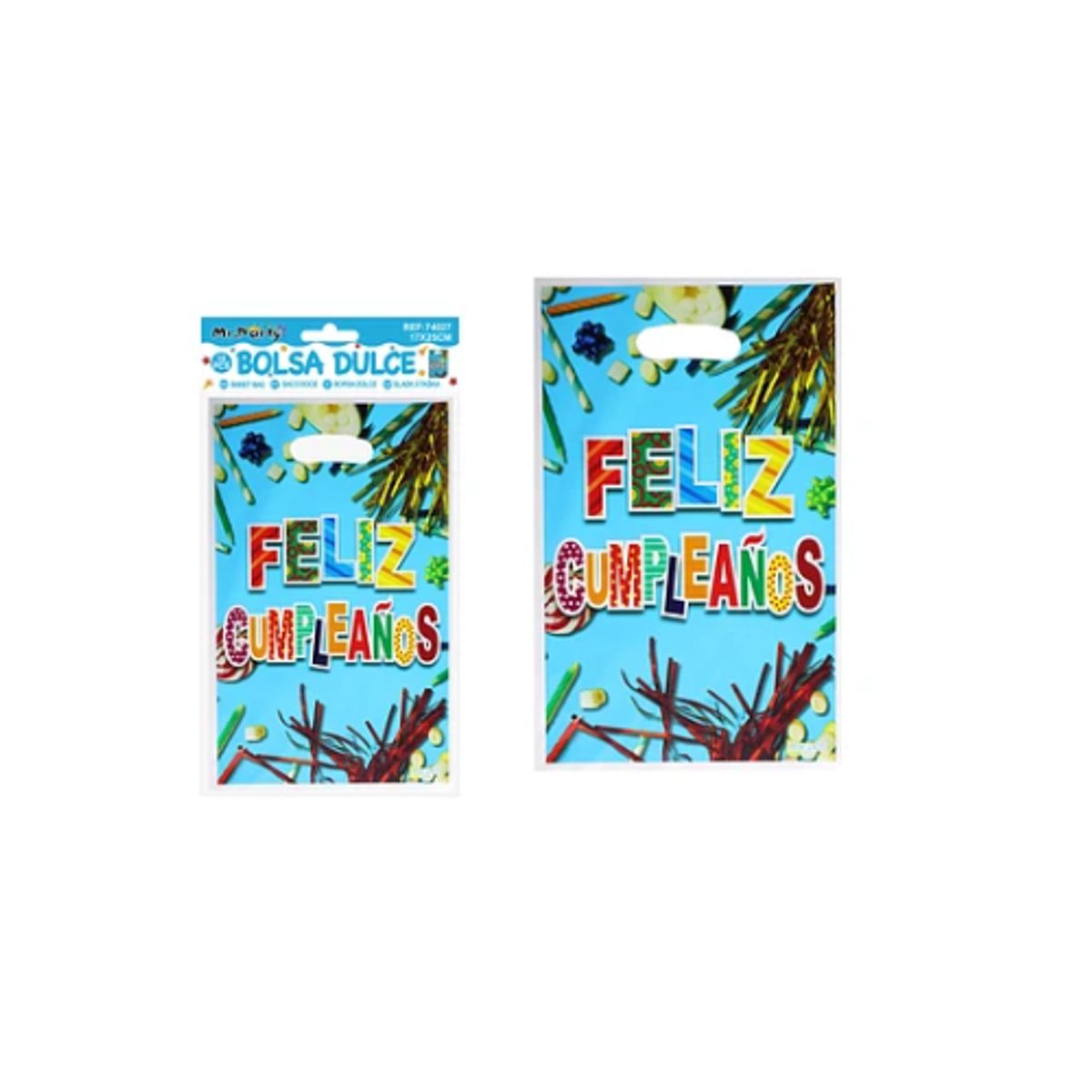 GENERICO - Bolsas perladas para dulces feliz cumpleaños azul 10pcs 17x25cm