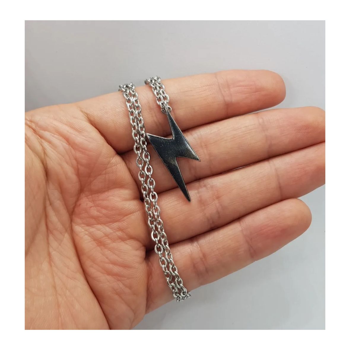 GENERICO - Collar De Rayo Titanio Silver Old Fashion Style