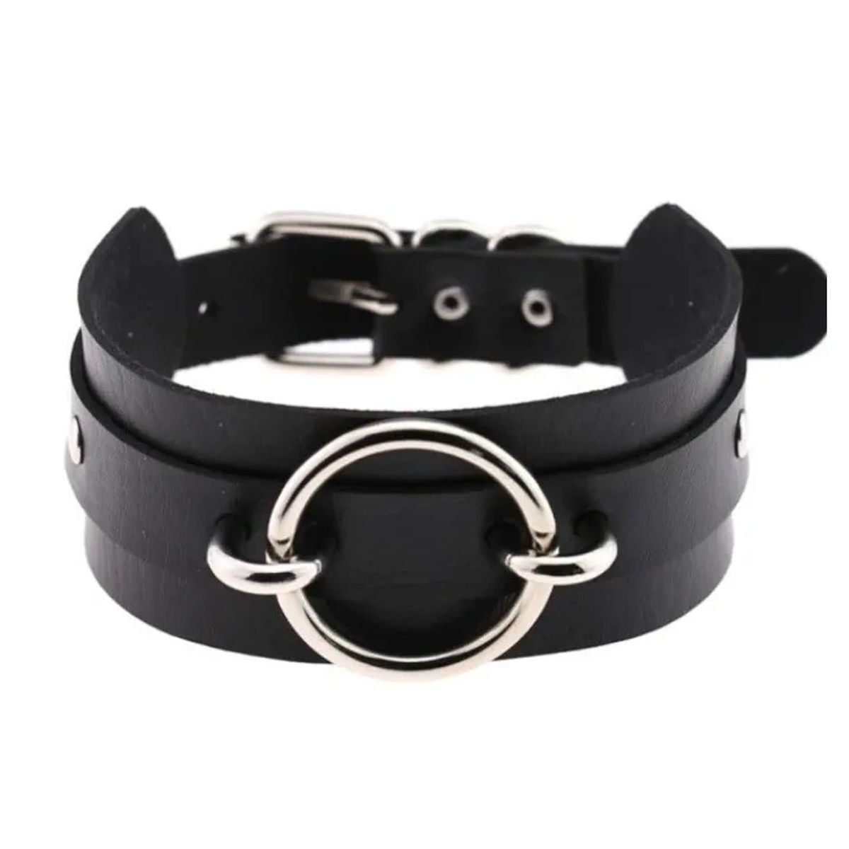 GENERICO - Collar Gotico Gargantilla De Cuero Gotica De Aro Dama Mujer