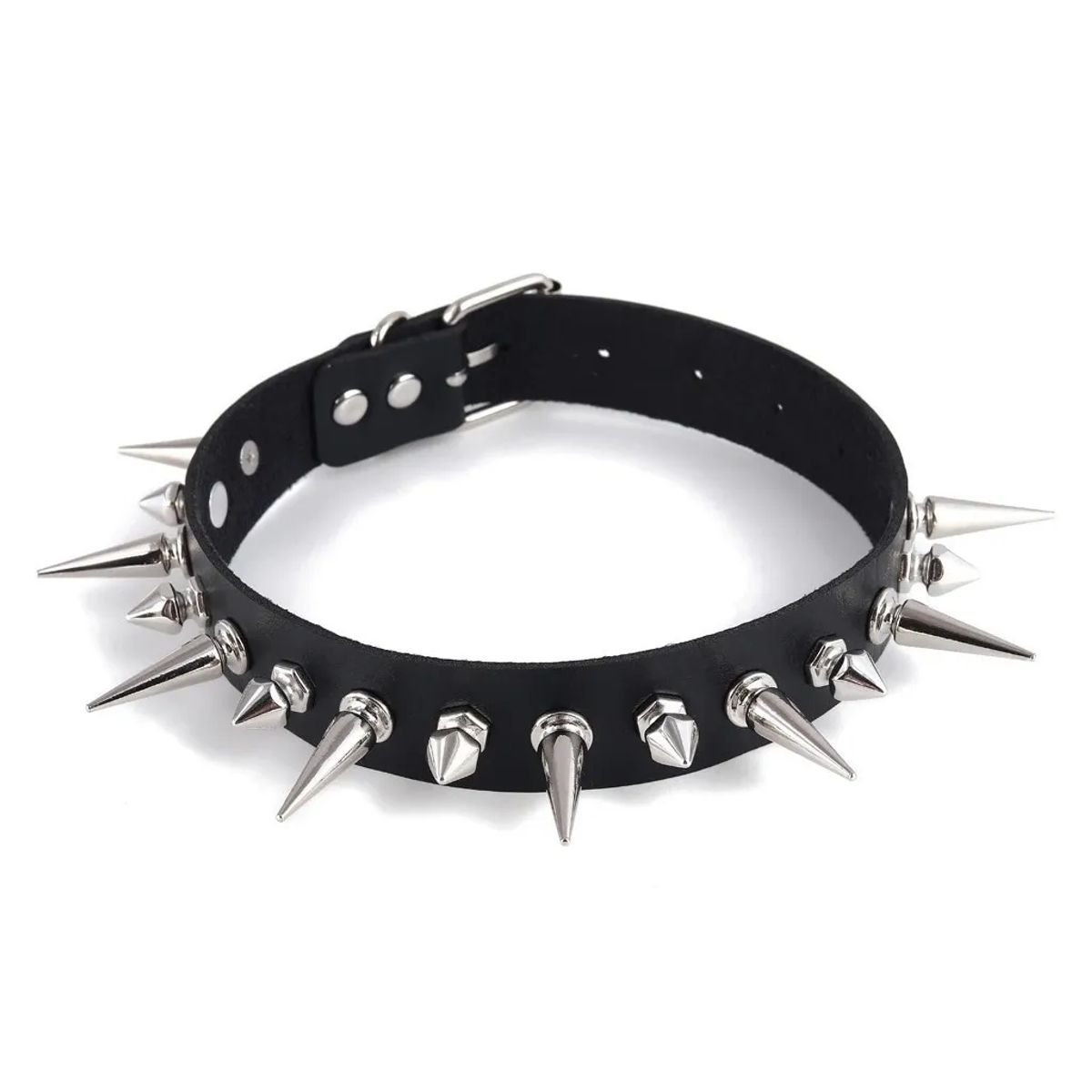 GENERICO - Collar Gargantilla De Cuero Gotica De Puntas Hombre Mujer M1