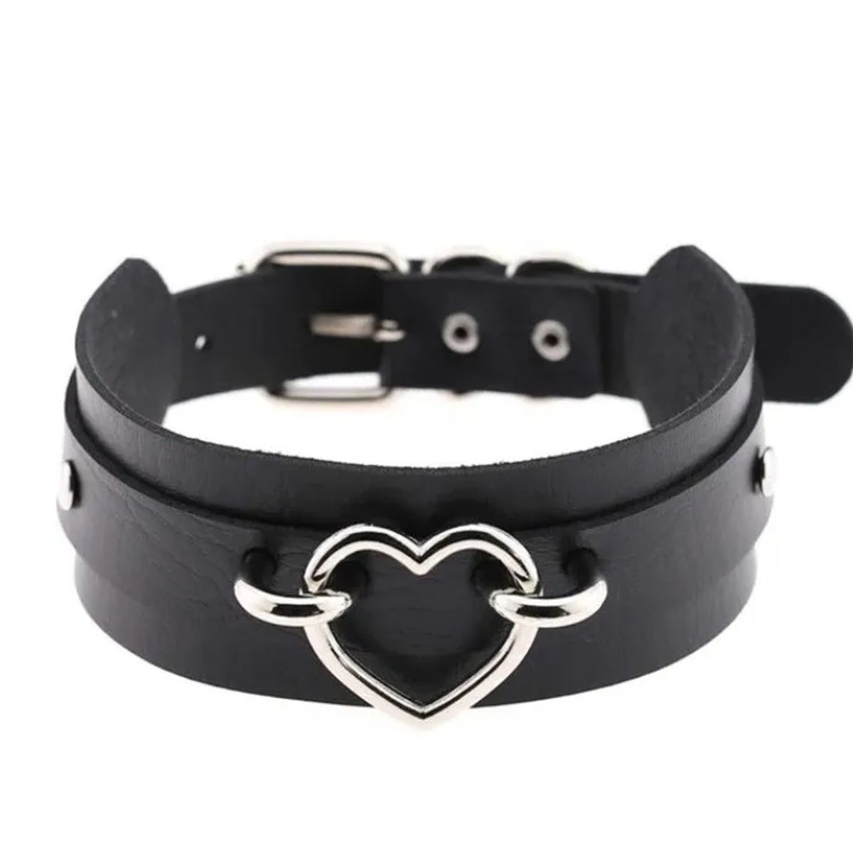 GENERICO - Collar Gargantilla De Cuero Dama Gotica De Corazon