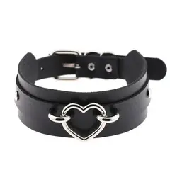 GENERICO - Collar Gargantilla De Cuero Dama Gotica De Corazon