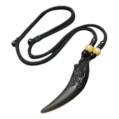 GENERICO - Collar De Lobo Piedra Cristal Obsidiana Hombre Mujer