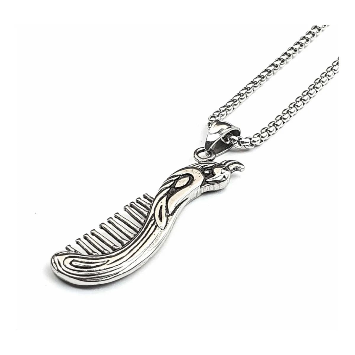 GENERICO - Collar Barbero Peine Silver Space Hombre Mujer Moda