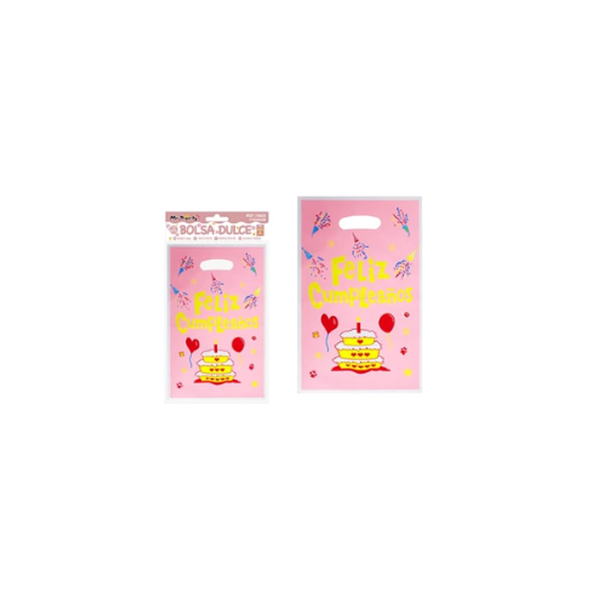 GENERICO - Bolsas perladas para dulces feliz cumpleaños rosa 10pcs 17x25cm