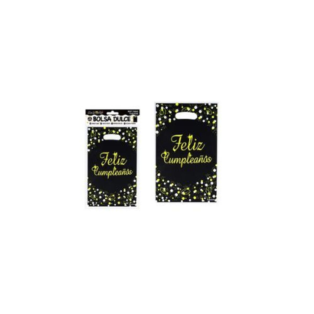 GENERICO - Bolsas perladas para dulces feliz cumpleaños negro 10pcs 17x25cm