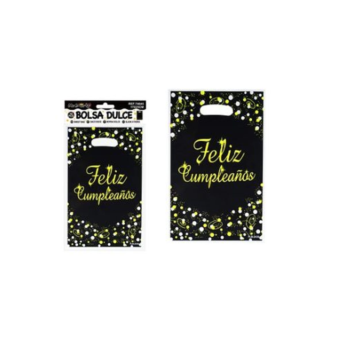 GENERICO - Bolsas perladas para dulces feliz cumpleaños negro 10pcs 17x25cm