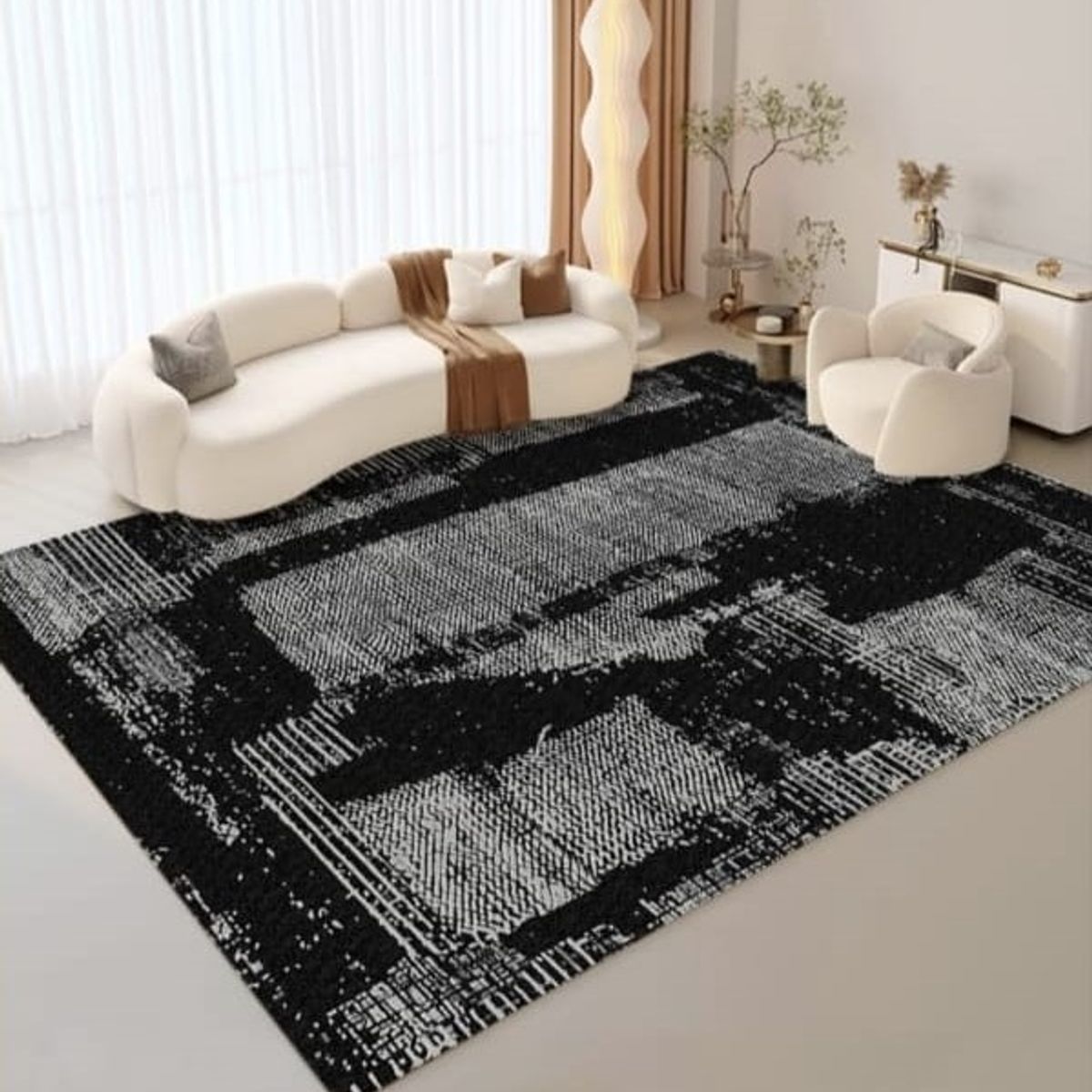 GENERICO - ALFOMBRA PARA LIVING ANTIDESLIZANTE CON DISEÑOS TRIDIMENCIONALES