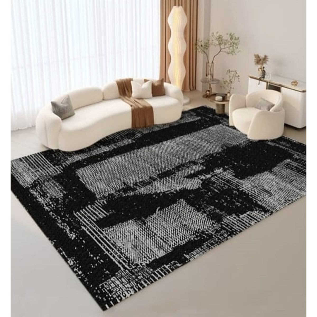 GENERICO - ALFOMBRA PARA LIVING ANTIDESLIZANTE CON DISEÑOS TRIDIMENCIONALES