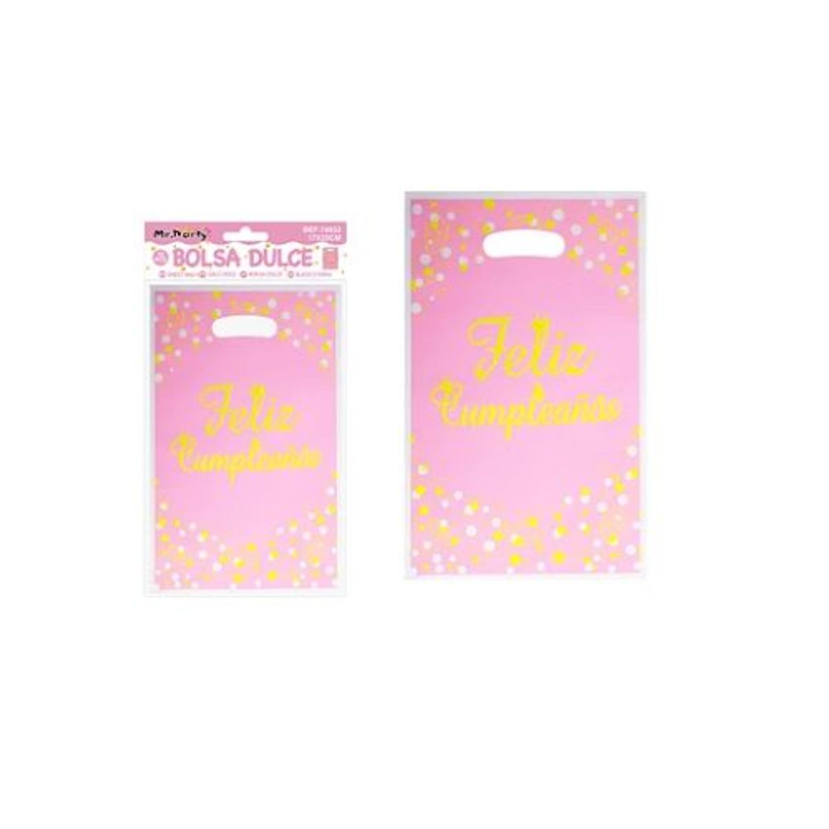 GENERICO - Bolsas perladas para dulces feliz cumpleaños rosa 10pcs 1725cm