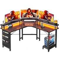 Escritorio Oficina Forma L 129×129×89 cm Negro