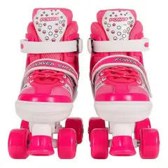 GENERICO - Patines 4 Ruedas Ajustable Para Niñas Rosado Talla XS