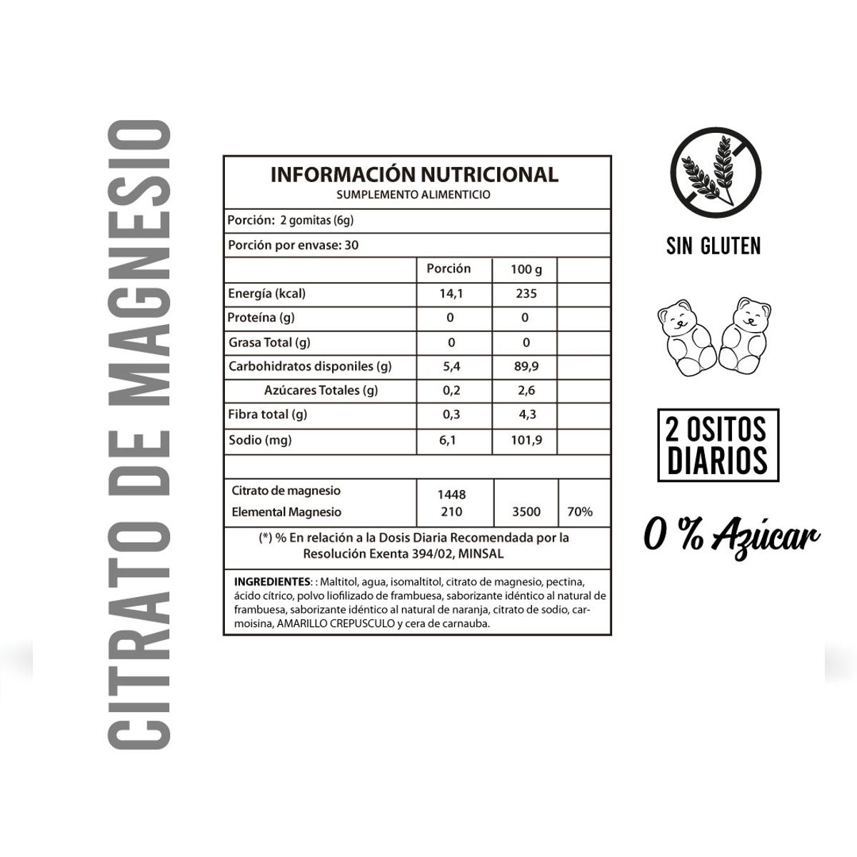 Perfect Bear - Citrato de Magnesio 3 meses