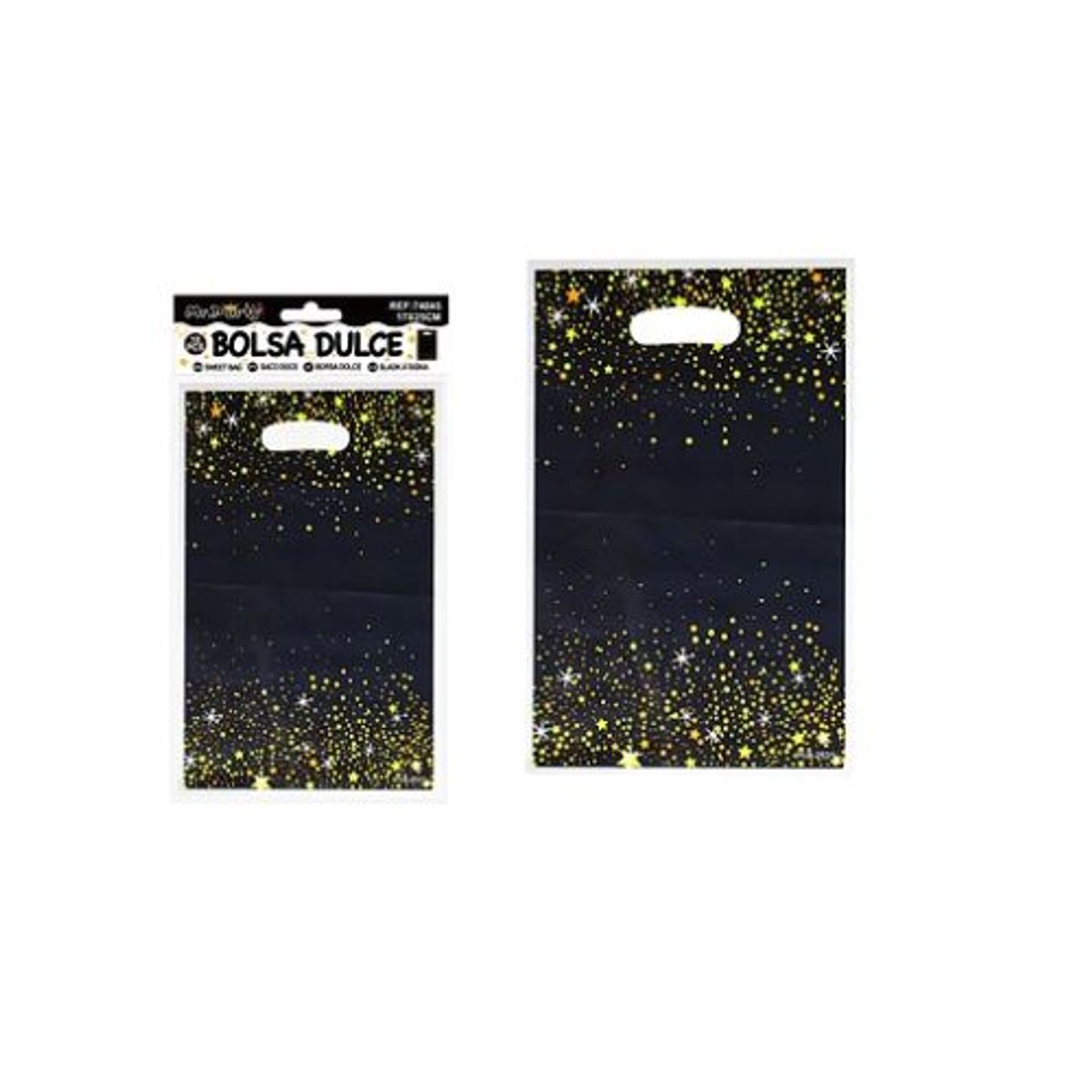 GENERICO - Bolsas perladas para dulces negro con brillo 10pcs 17x25cm