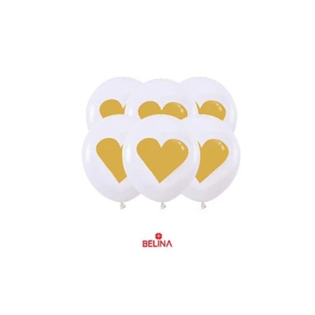 GENERICO - Set de globos de látex con corazón dorado