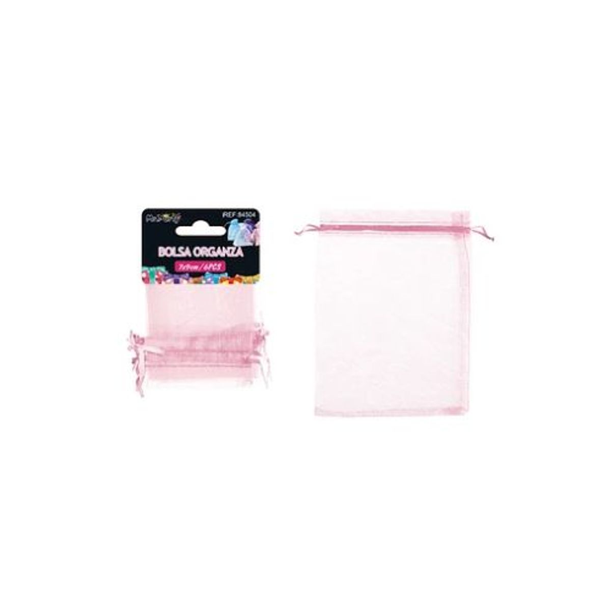 GENERICO - Bolsa de organza rosa 7x9cm 6pcs