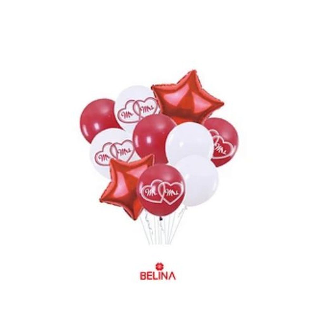 GENERICO - Set de globos de látex rojo sr & sra