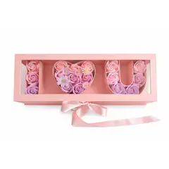 GENERICO - Caja De Rosas Premium Rosas Eternas Rosas de Jabón San Valentín Rosadas