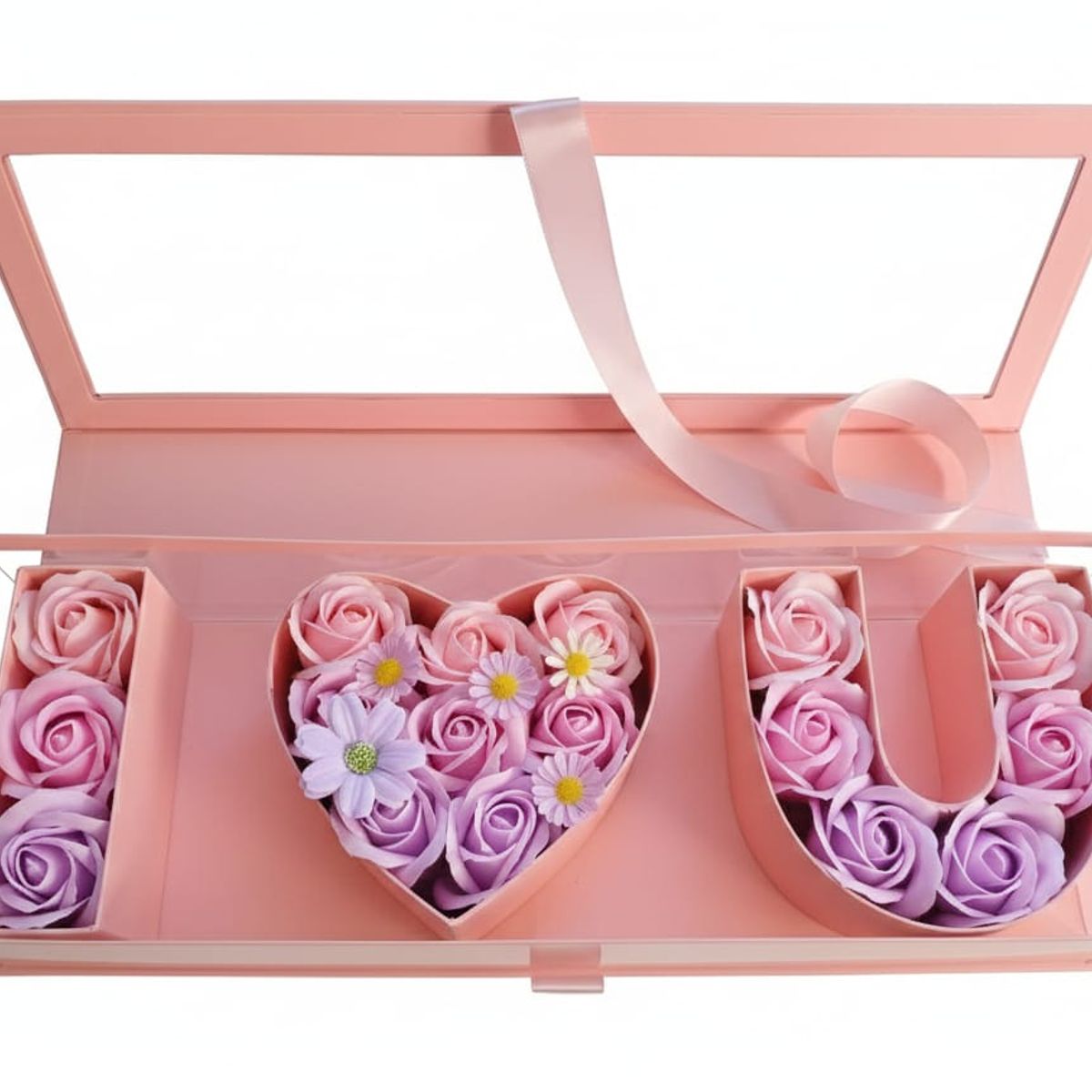 GENERICO - Caja De Rosas Premium Rosas Eternas Rosas de Jabón San Valentín Rosadas