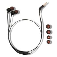 Audífonos T110 Blanco con Manos Libre Tecnología Hi Bass Negro