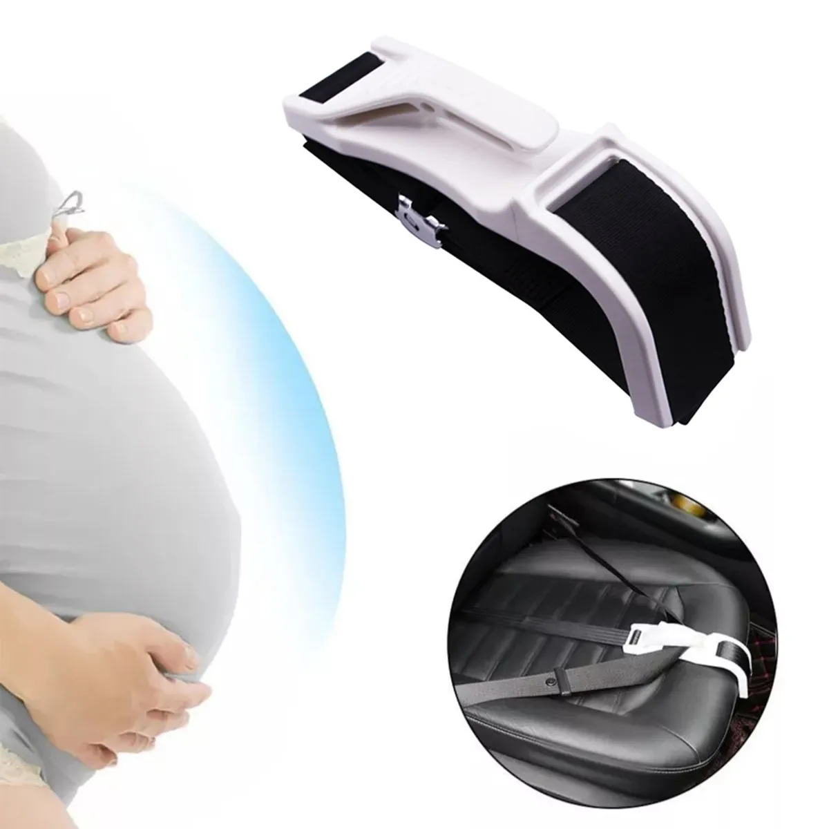 KINDA NICE - Ajustador De Cinturón De Seguridad Retráctil De Maternidad Rosa