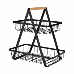 GENERICO - Cesta Organizador Multiuso 2 Niveles Fruta Soporte Portatil.