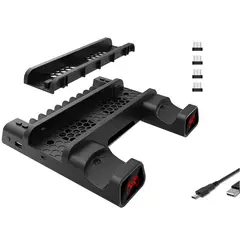 DOBE - Base Multifuncional de Carga y Enfriamiento con Ventiladores para PS4 Slim y Pro con Indicadores