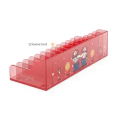 DOBE - Organizador para 12 Cajas de Juego DOBE para Nintendo Switch Color Rojo Transparente