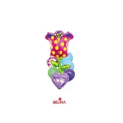 GENERICO - Set globos con flor color rosa