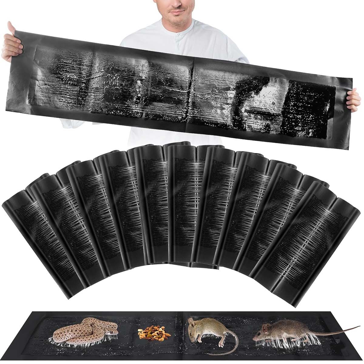 DEKANO - Pack 10 Trampas Para Ratones Pegajosa Control Desratizacion