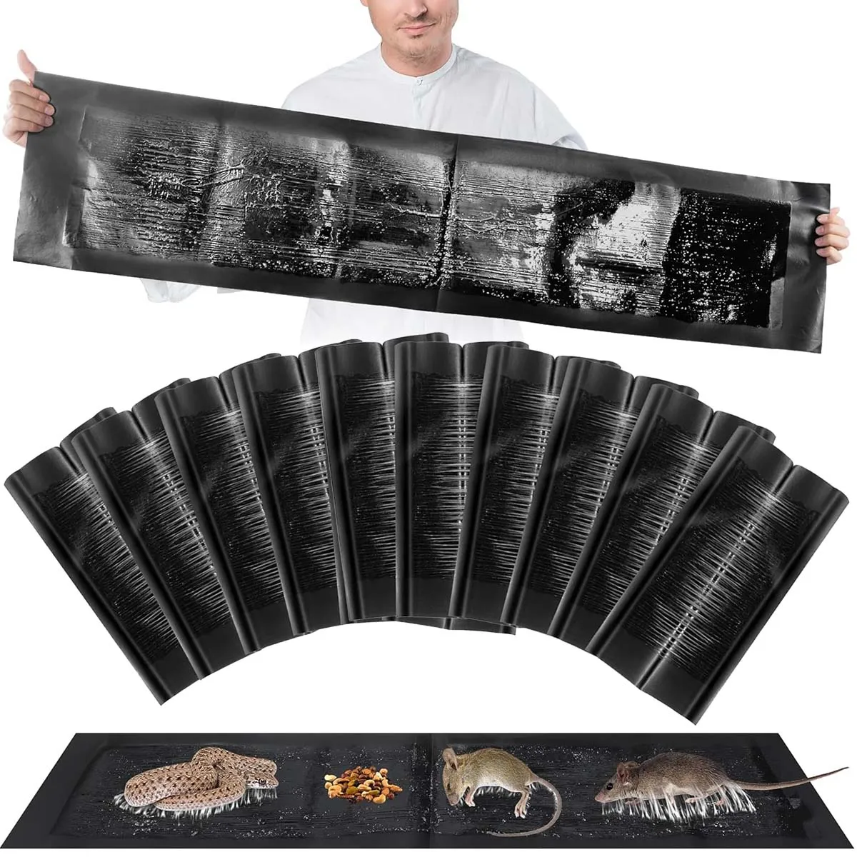 DEKANO - Pack 10 Trampas Para Ratones Pegajosa Control Desratizacion