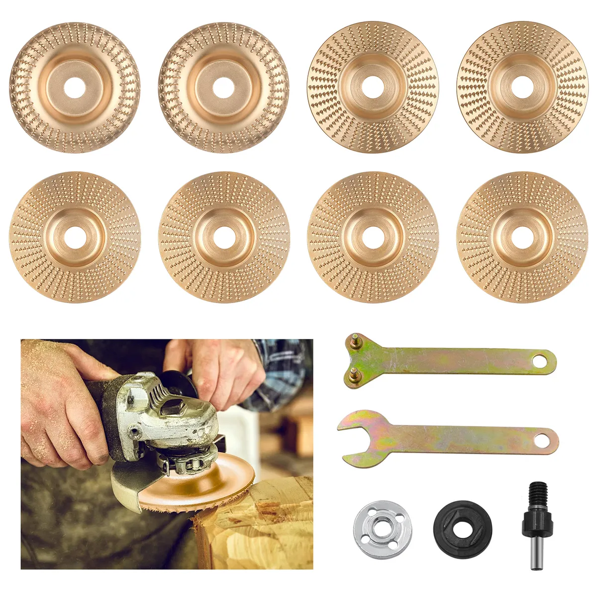 DEKANO - Juego de 13 discos de pulido para amoladora angular