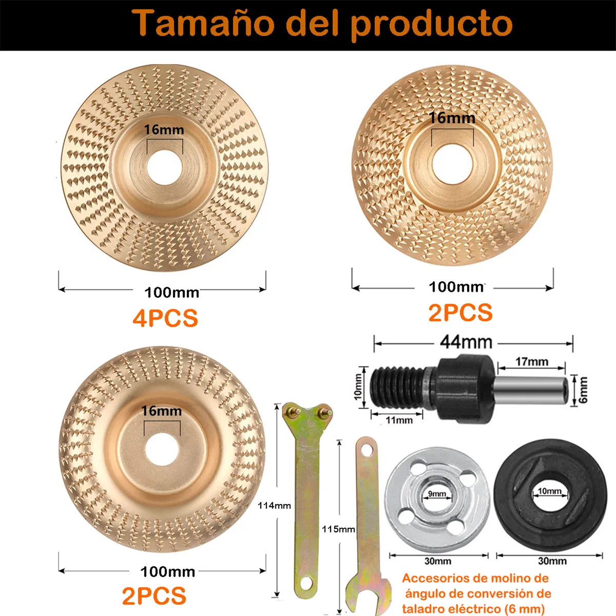 DEKANO - Juego de 13 discos de pulido para amoladora angular