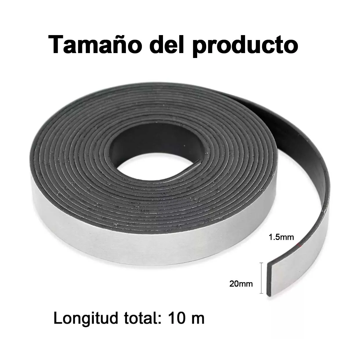 DEKANO - Imán Flexible Con Adhesivo En Rollo 2cm X 10metros Magnetico