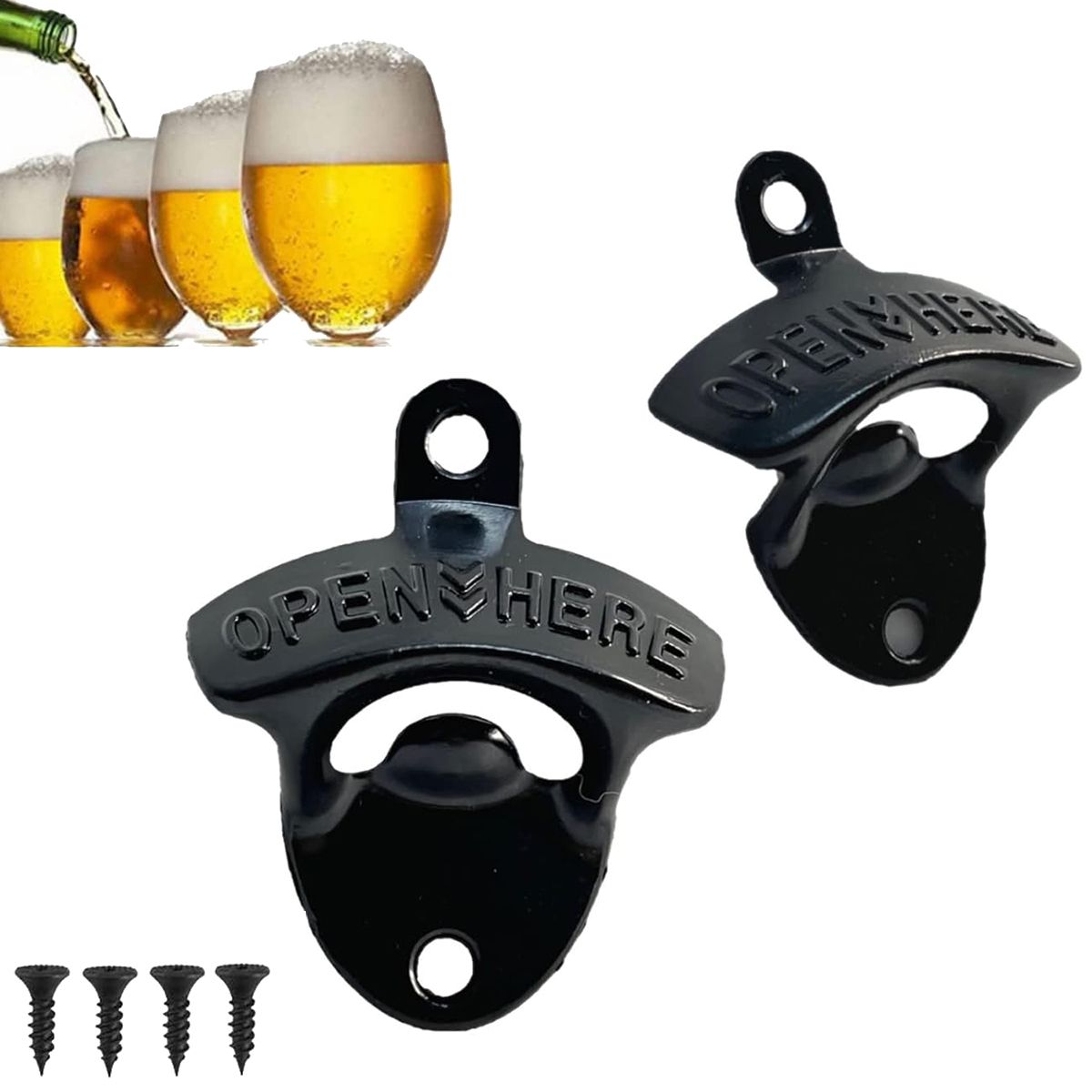 GENERICO - Juego De 2  Abridores De Botellas De Cerveza De Hierro