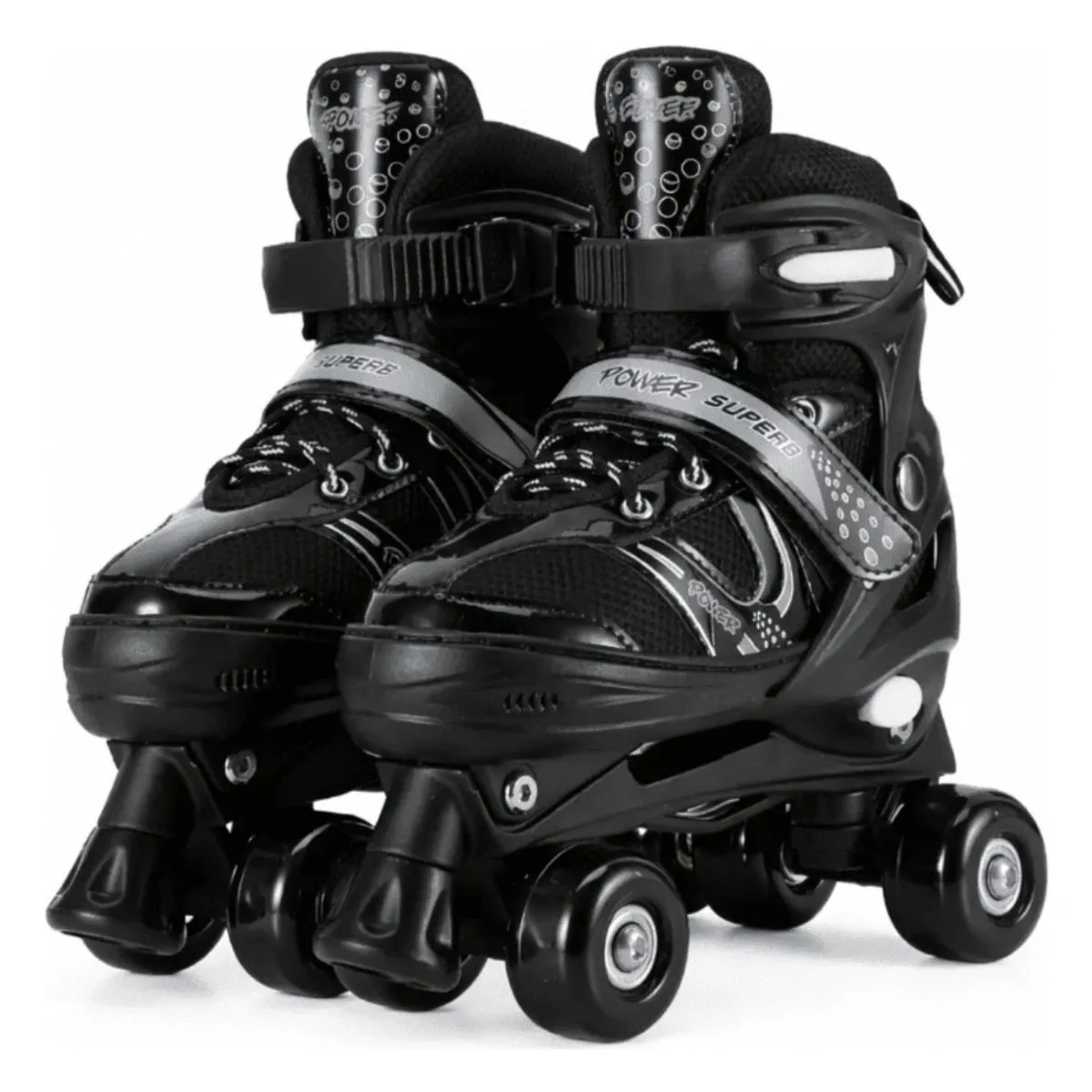 GENERICO - Patines 4 Ruedas Ajustable Para Niñas Negro Talla XS