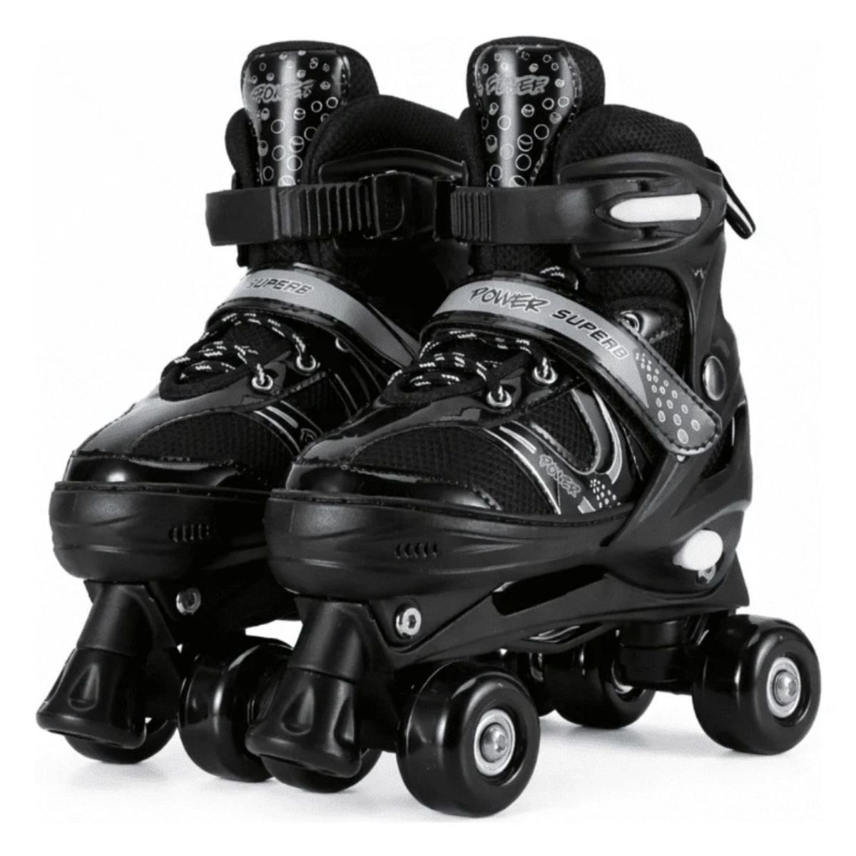 GENERICO - Patines 4 Ruedas Ajustable Para Niñas Negro Talla S